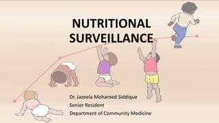 NUTRITIONAL
SURVEILLANCE
Dr. Jazeela Mohamed Siddique
Senior Resident
Department of Community Medicine
 