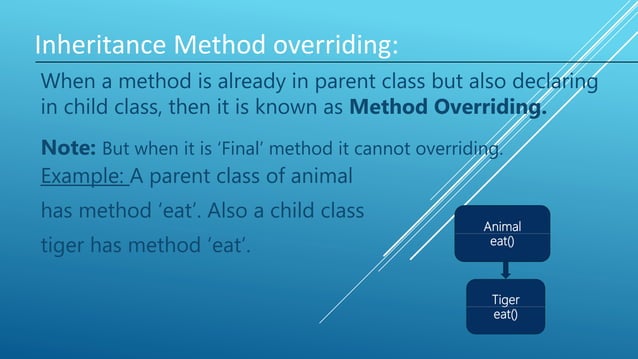 Inheritance in java | PPTX | Programming Languages | Computing