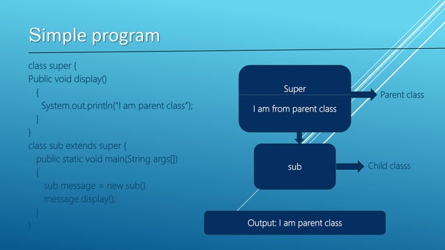 Inheritance in java | PPTX | Programming Languages | Computing