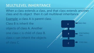 Inheritance in java | PPTX | Programming Languages | Computing