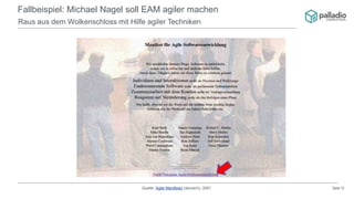 Seite 15
Fallbeispiel: Michael Nagel soll EAM agiler machen
Raus aus dem Wolkenschloss mit Hilfe agiler Techniken
Quelle: ...