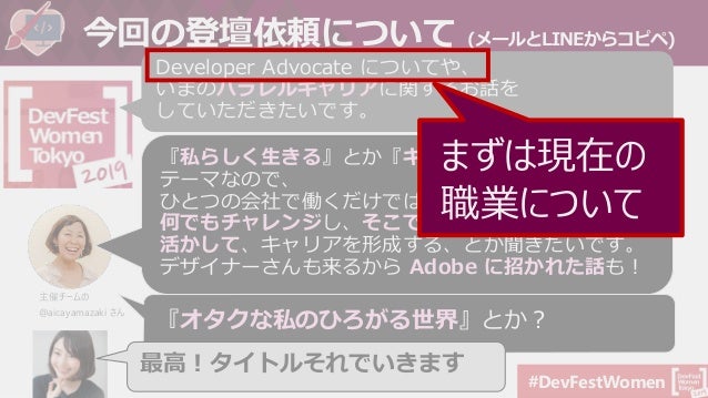 オタクな私の拡がる世界 オタ駆動開発 At Devfest Women 19