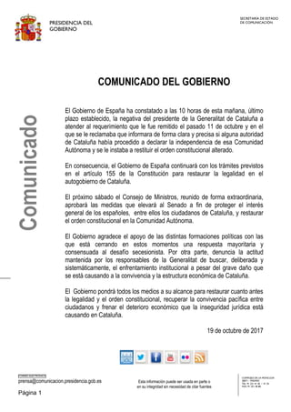 PRESIDENCIA DEL
GOBIERNO
SECRETARÍA DE ESTADO
DE COMUNICACIÓN
CORREO ELECTRÓNICO
prensa@comunicacion.presidencia.gob.es Es...