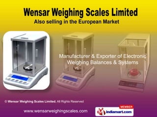 Manufacturer & Exporter of Electronic Weighing Balances & Systems 