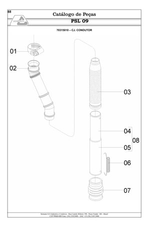Semeato S/A Industria e Comércio - Rua Camilo Ribeiro 190 - Passo Fundo - RS - Brasil
CEP 99060-000 Fone: (54) 21032400 – SAC +55 (54) 2103 2400
88
PSL 09
70315010 – CJ. CONDUTOR
 