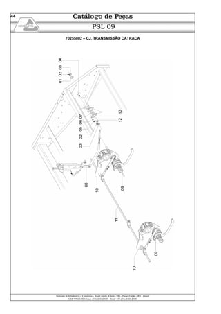 Semeato S/A Industria e Comércio - Rua Camilo Ribeiro 190 - Passo Fundo - RS - Brasil
CEP 99060-000 Fone: (54) 21032400 – SAC +55 (54) 2103 2400
44
PSL 09
70255802 – CJ. TRANSMISSÃO CATRACA
 