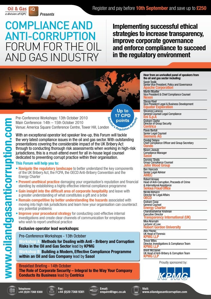 IQPC's Compliance and AntiCorruption for the Oil and Gas Industry Co…