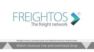 Manage contracts, automate quotes and collaborate with your network online.

Watch revenue rise and overhead drop

 