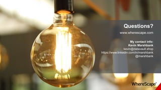 Questions?
www.wherescape.com
My contact info:
Kevin Marshbank
kevin@datavault.shop
https://www.linkedin.com/in/marshbank
@marshbank
 