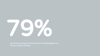 79%der Konsumenten ist das Thema Nachhaltigkeit in
ihrem Leben wichtig.
 