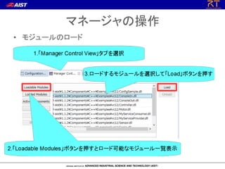 マネージャの操作
• モジュールのロード
 