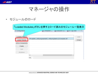 マネージャの操作
• モジュールのロード
 