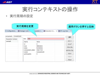 実行コンテキストの操作
• 実行周期の設定
 