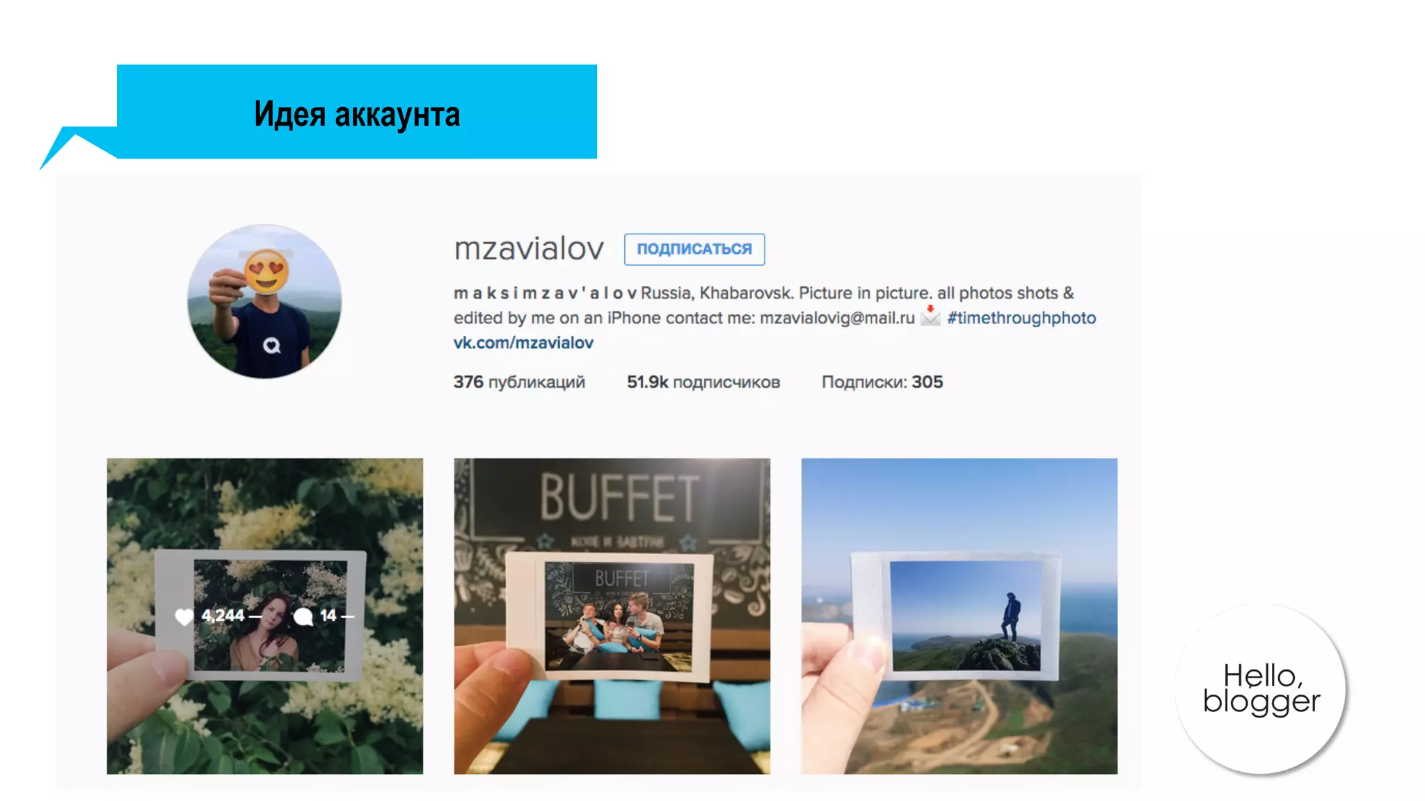 Идея аккаунта
 