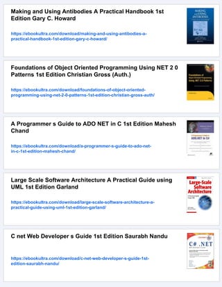 NET Programming A Practical Guide Using C 1st Edition Pradeep Tapadiya ...