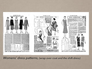 Womens’ dress patterns, (wrap over coat and the shift dress)
 