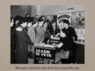 Women voted for the ﬁrst time post the war
 