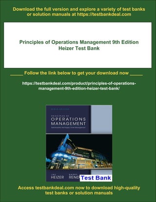Principles of Operations Management 9th Edition Heizer Test Bank | PDF