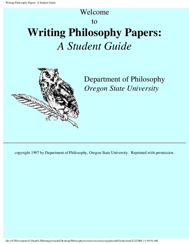 Writing philosophy papers