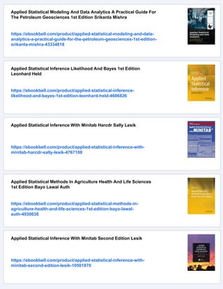 Applied Statistical Genetics With R 2nd Edition Andrea S Foulkes | PDF