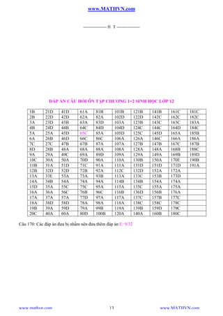 191 câu trắc nghiệm chương 1, 2 - Sinh học 12 | PDF