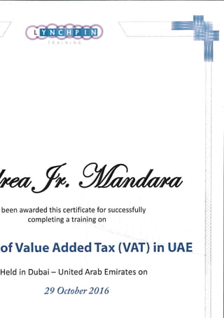 VAT UAE training