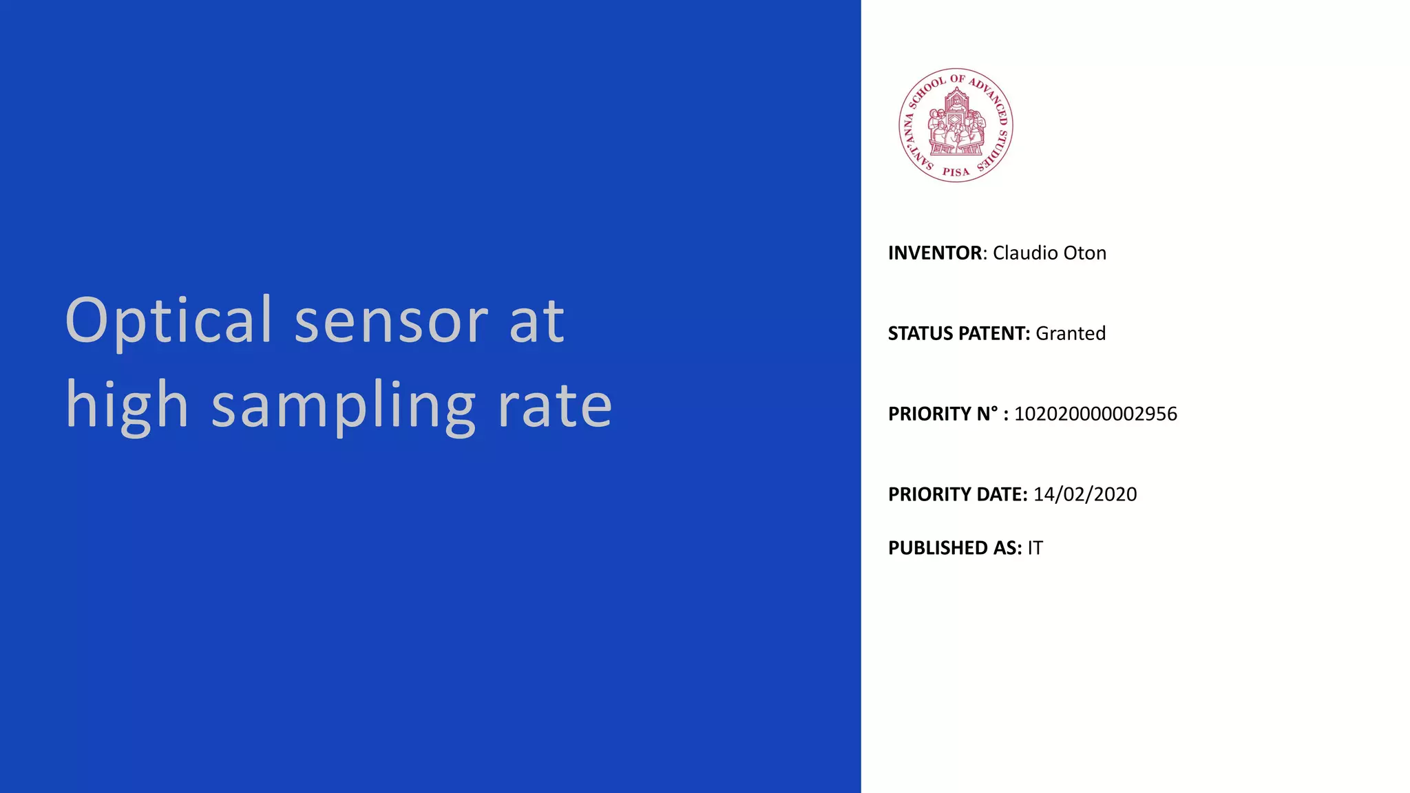 Optical sensor at high sampling rate | PPT