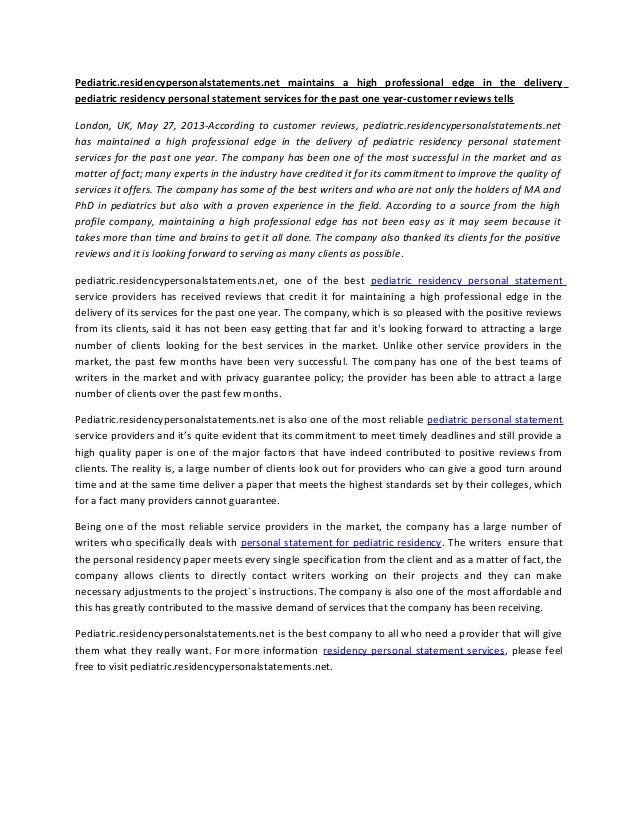 Pediatrics personal statement