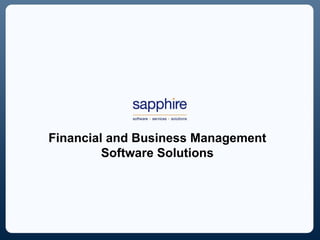 Financial and Business Management Software Solutions 