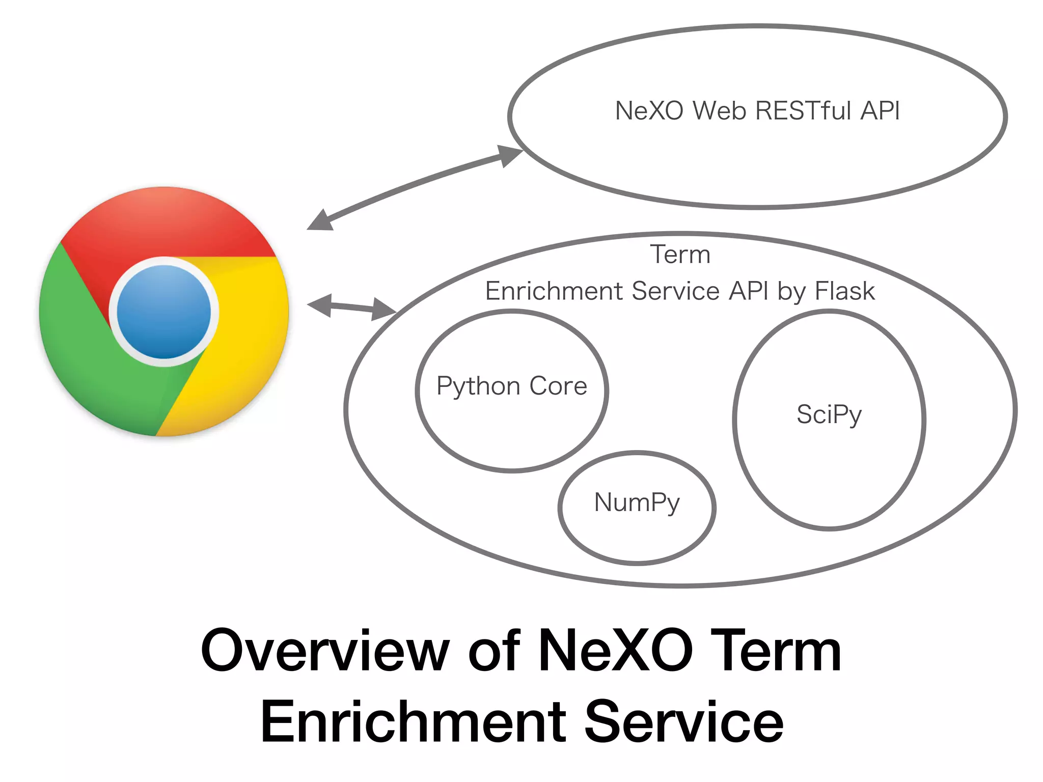 Term
Enrichment Service API by Flask
Python Core
SciPy
NumPy
Overview of NeXO Term
Enrichment Service
NeXO Web RESTful API
 