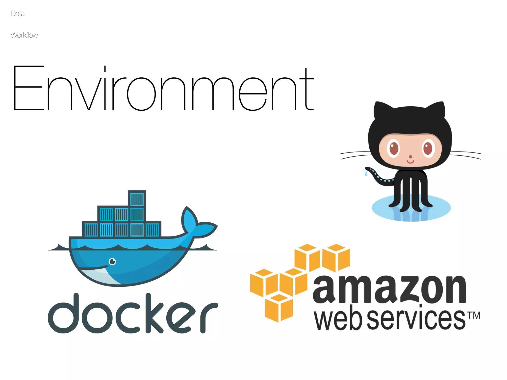Data
Workﬂow
Environment
 