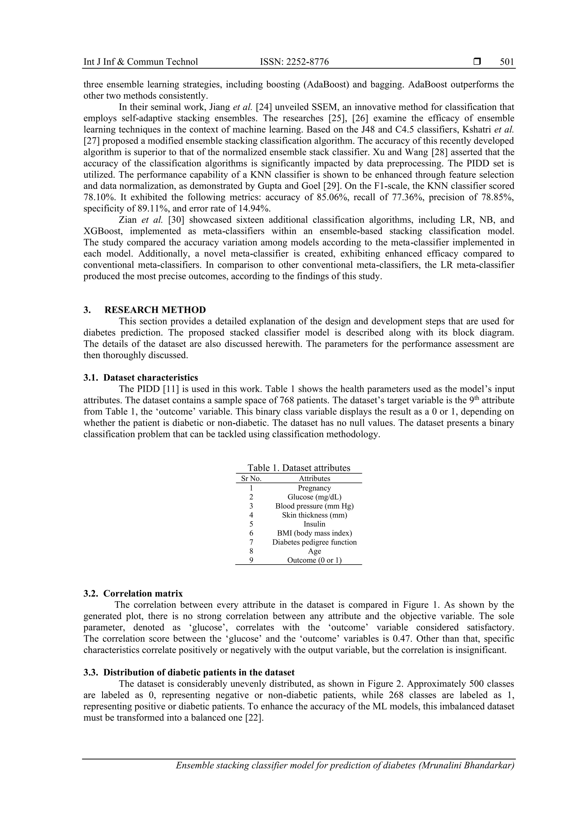 Ensemble stacking classifier model for prediction of diabetes | PDF