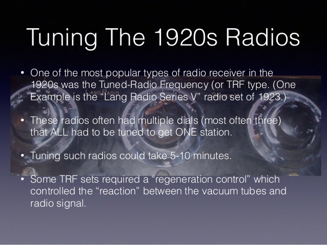 Household Radio Sets In The 1920s