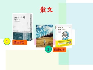 散文
1 借出6次
2 借出5次
 