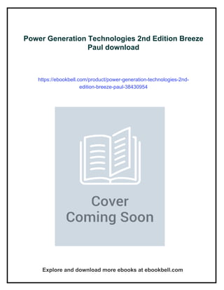 Power Generation Technologies 2nd Edition Breeze Paul | PDF