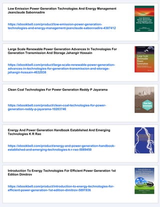 Power Generation Technologies 2nd Edition Breeze Paul | PDF