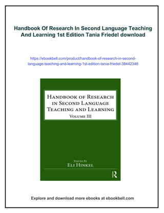 Tania Riedel Handbook Of Research In Second Language Teaching And Learning 1st ...