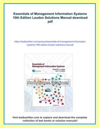 Essentials of Management Information Systems 10th Edition Laudon ...
