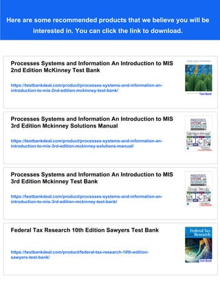Processes Systems and Information An Introduction to MIS 2nd Edition ...