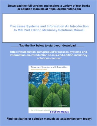 Processes Systems and Information An Introduction to MIS 2nd Edition ...