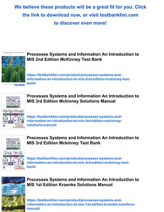 Processes Systems and Information An Introduction to MIS 2nd Edition ...