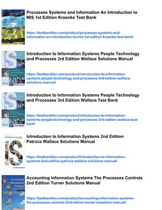 Processes Systems and Information An Introduction to MIS 2nd Edition ...
