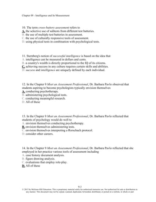 Comprehensive Overview of Psychological Testing and Intelligence ...