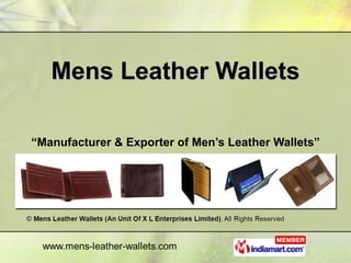 Mens Leather Wallets “ Manufacturer & Exporter of Men’s Leather Wallets” 