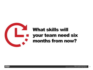 18
What skills will
your team need six
months from now?
 