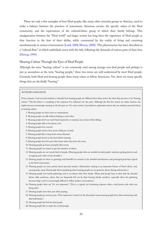 Introduction To American Deaf Culture Professional Perspectives On Deafness Evidence And ...
