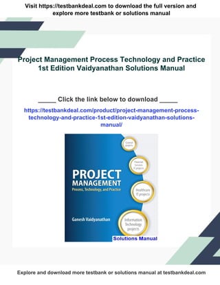 Project Management Process Technology and Practice 1st Edition ...
