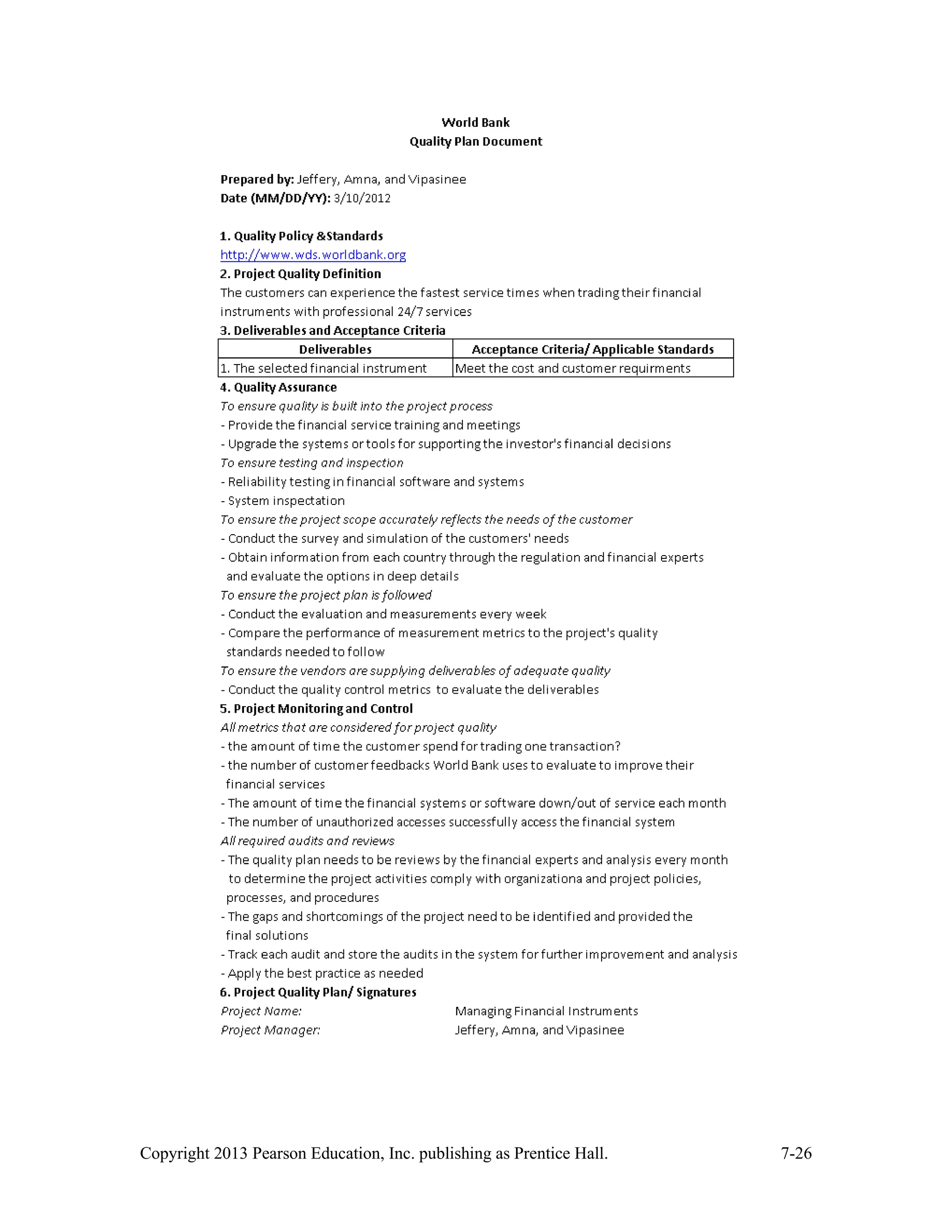 Copyright 2013 Pearson Education, Inc. publishing as Prentice Hall. 7-26
 