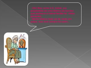 -Ola! Meu nome é D. Izabel, sou
proprietária de uma fábrica de tecidos
que pertence a minha família há várias
gerações.
-Minha fábrica hoje vai de vento em
polpa, mas nem sempre foi assim...
 