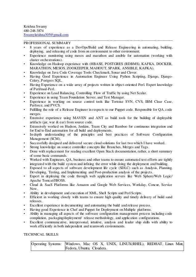 krishna swamy my devops resume full resume format download